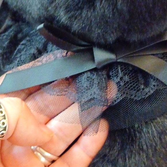 DOLLSKILL WIDOW GOTH BUNNY BAG BLACK PURPLE EYES BACKPACK BLACK FURRY STRAPS - Picture 5 of 15